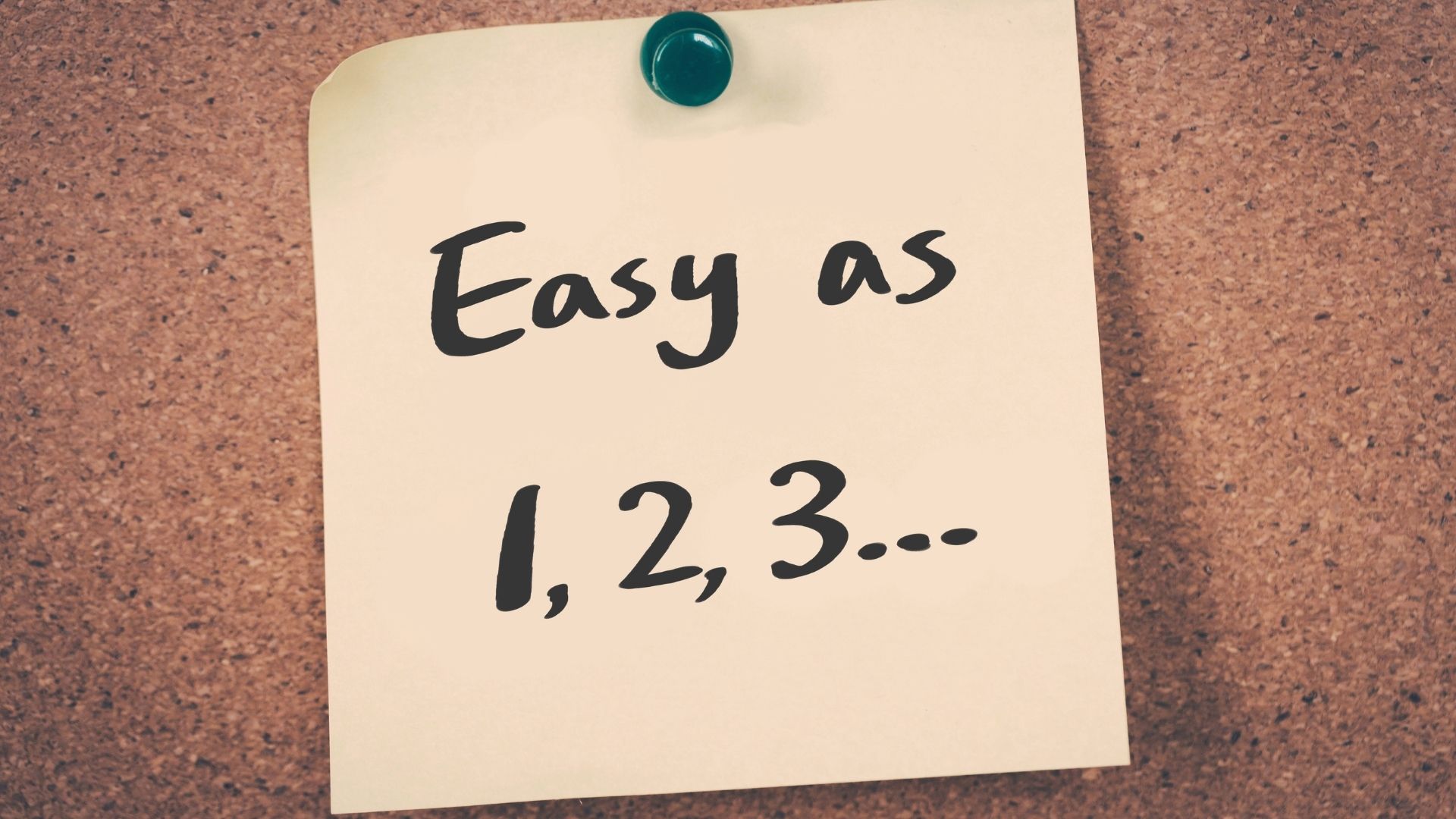 easy as 1 2 3 note representing simple habit building idea